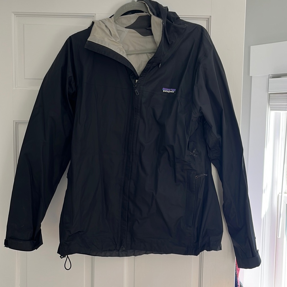 Black Patagonia rain coat
